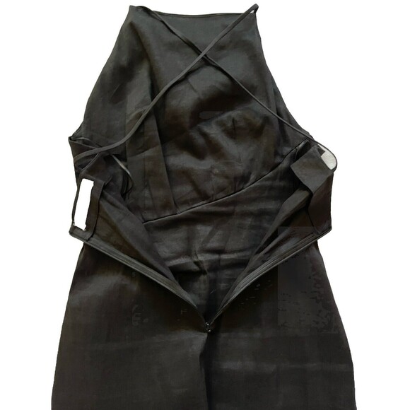 Zara‎ Draped Linen Blend Mini Dress Black, Backless, SZ M Excellent Condition - Picture 10 of 12
